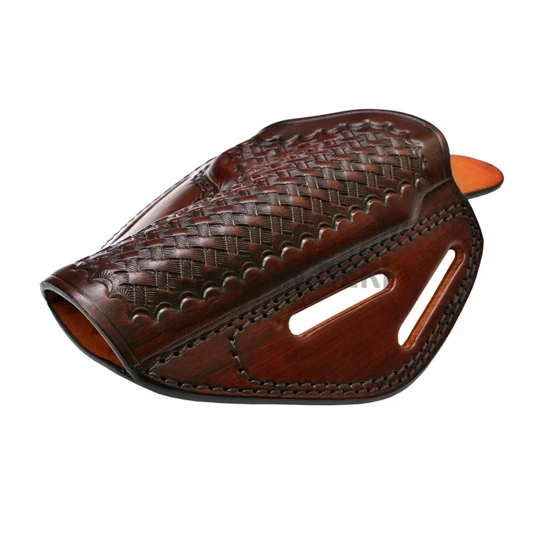 3 Kemer Girişli Ter Siperli Sepet Desenli Deri Hızlı Çekim Kılıf