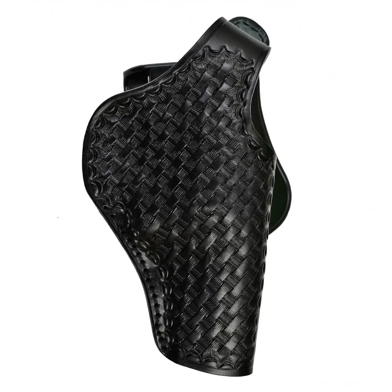 Ortapedik Bel Sepet Desenli Deri Tabanca Kılıfı 