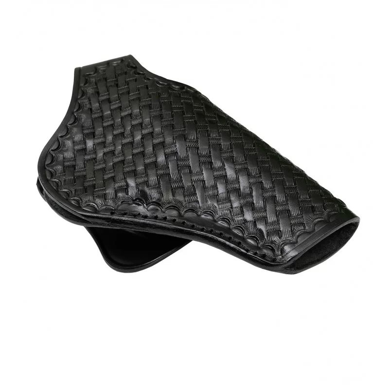 Ortapedik Bel Sepet Desenli Deri Tabanca Kılıfı 